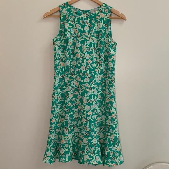 LOFT | Dresses | Loft Outlet 0p Green Floral Dress | Poshmark